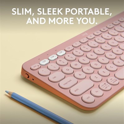 Logitech PEBBLE KEYS 2 K380S Multi-Device Bluetooth Wireless Keyboard, Slim and Portable - Rose - PakByte