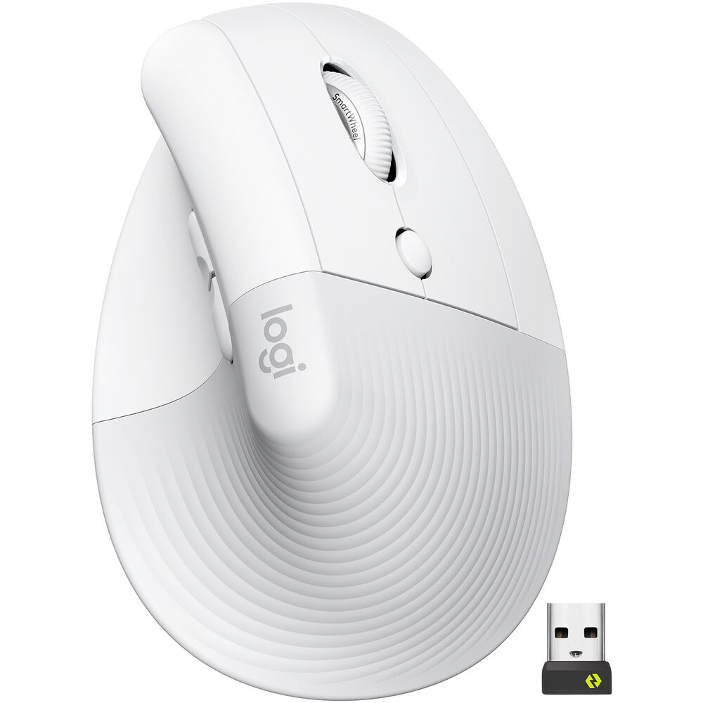 Logitech Lift Vertical Ergonomic Wireless Mouse - Off-White - PakByte