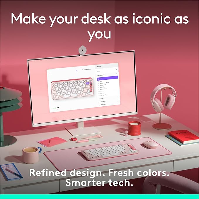 Logitech POP Icon Keys Bluetooth Keyboard - Rose 920-013085 - PakByte