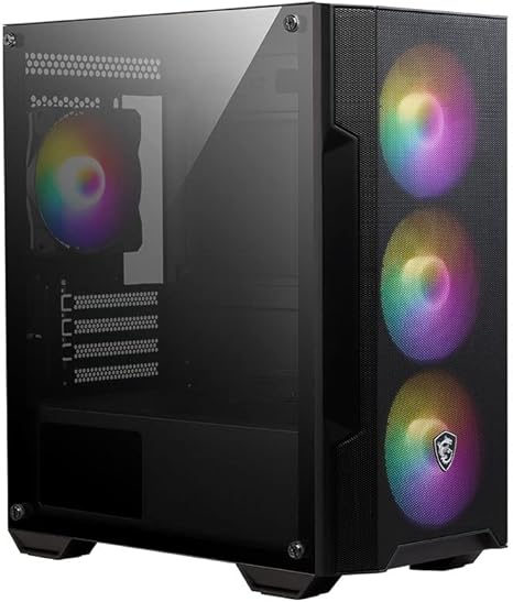 MSI MAG Forge M100A Micro-ATX Tower Tempered Glass Gaming PC Case Black - PakByte
