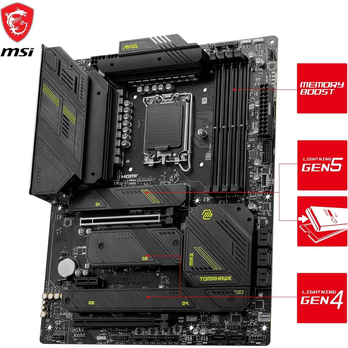 MSI MAG Z790 Tomahawk Max Wifi DDR5 Intel 12/13/14th Gen ATX Motherboard