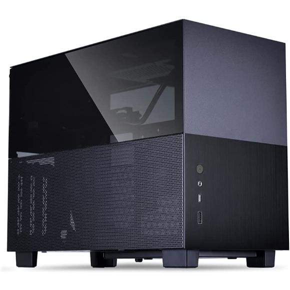 Lian Li Q58 Black Color SPCC / Aluminum / Tempered Glass Mini Tower Computer Case , PCIe 4.0 Riser Card Cable Included - Q58X4 - PakByte Computers 