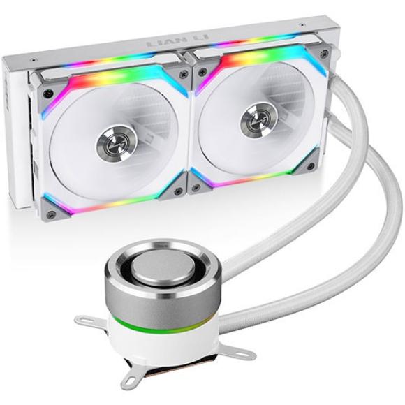 Lian Li Galahad AIO 240 RGB UNI FAN SL120 Edition CPU Liquid Cooler White - PakByte Computers 