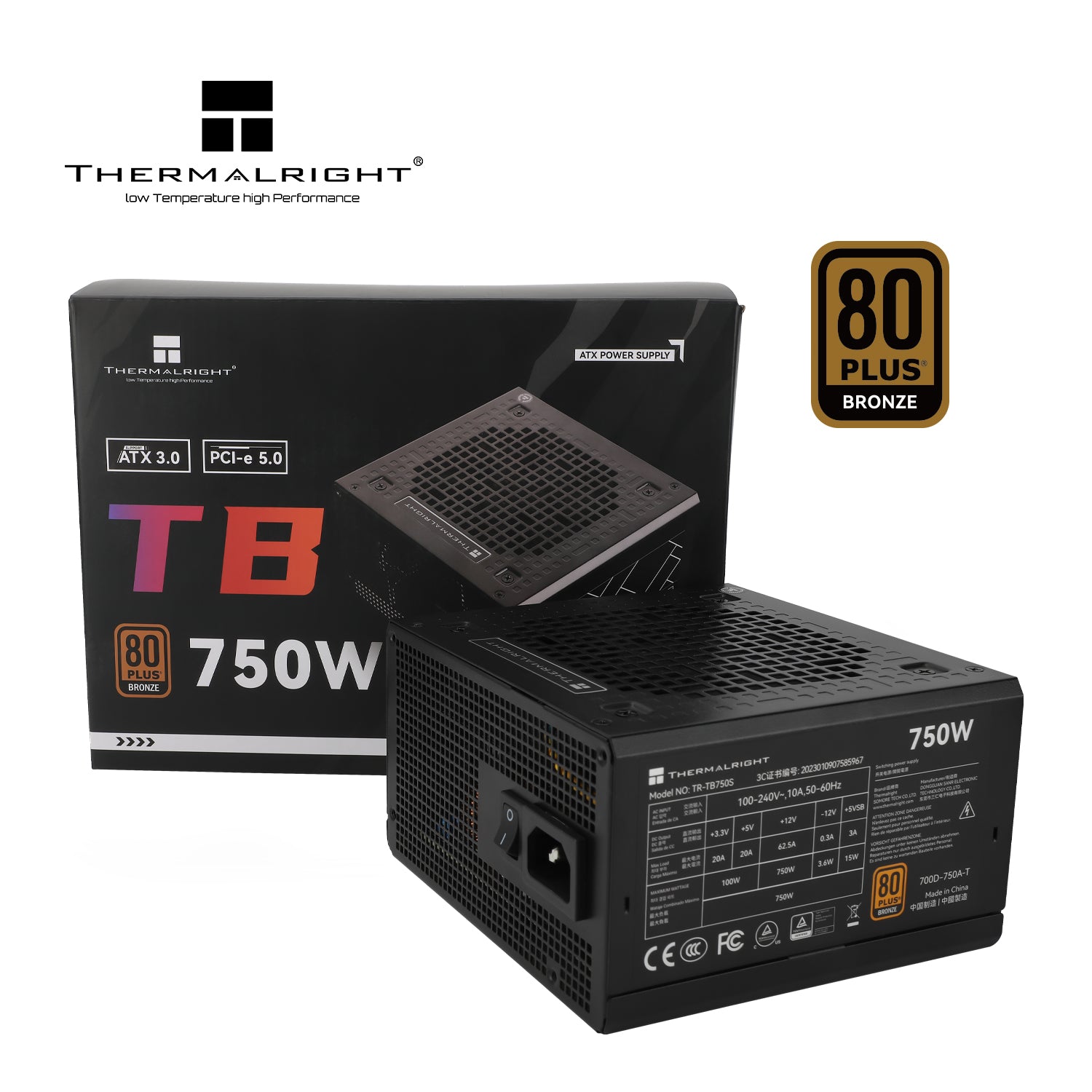 Thermalright TR-TB750 ATX 80PLUS Bronze Card Chassis Computer Power Supply - PakByte  