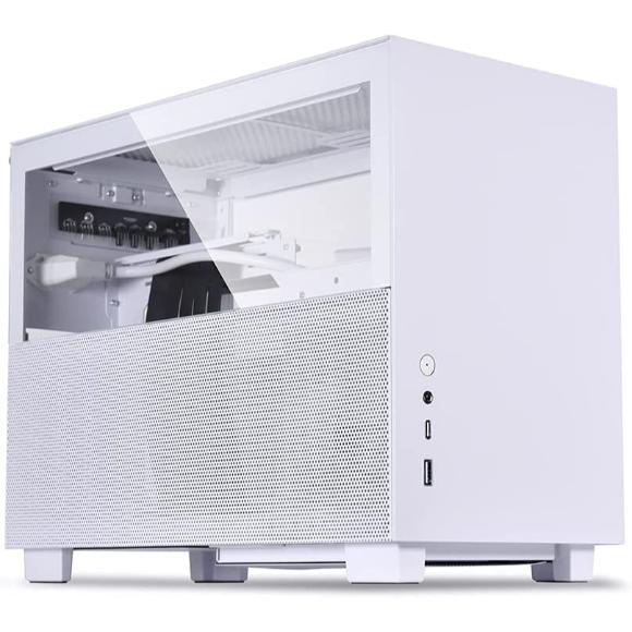 Lian Li Q58 White Color SPCC/Aluminum/Tempered Glass Mini Tower Computer Case, PCIe 4.0 Riser Card Cable Included - Q58W4 - PakByte Computers 