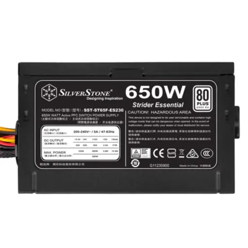 SilverStone SST-ST65F-ES230 V1.1 80 PLUS 230V EU 650W ATX Power Supply PakByte