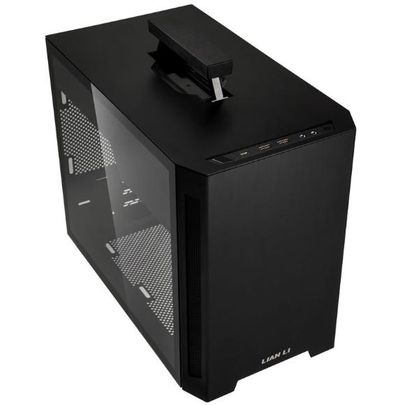 Lian Li TU 150 Black (TG Version) Mini-ITX aluminium chassis with tempered glass side panel. - PakByte Computers 