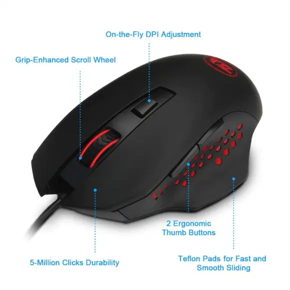 REDRAGON M610 GAINER 3200 DPI, 7 BUTTONS GAMING MOUSE - PakByte Computers 