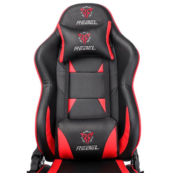 Rebel Renegade Gaming Chair - Black/Red - PakByte Computers 