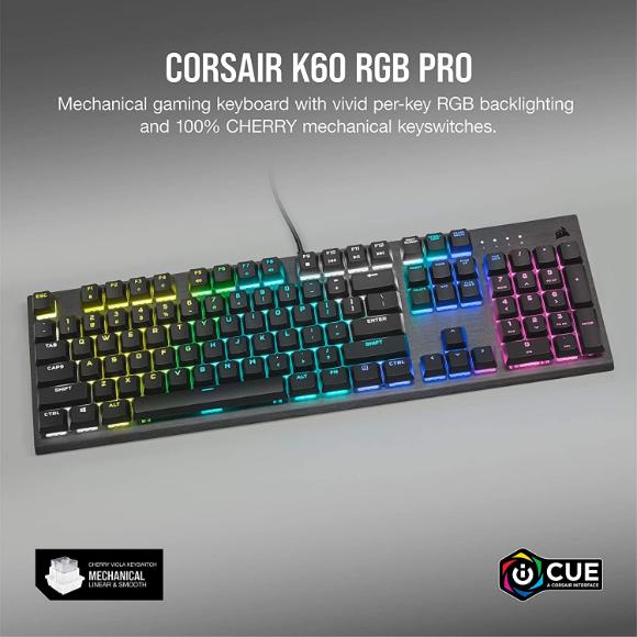 Corsair K60 RGB Pro Mechanical Gaming Keyboard - PakByte Computers 