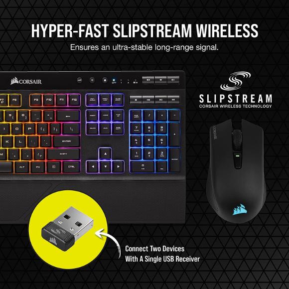 CORSAIR Wireless Gaming Bundle - K57 RGB Wireless Gaming Keyboard - Harpoon RGB Wireless Gaming Mouse - PakByte Computers 