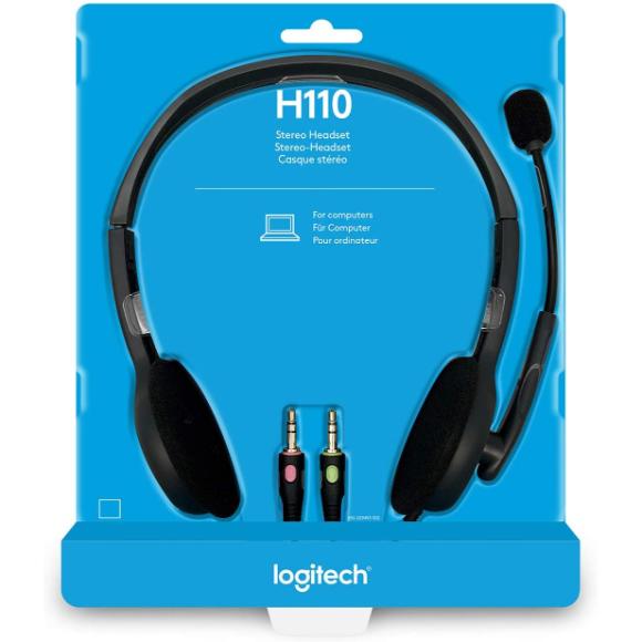 Logitech Stereo Headset H110 Silver - PakByte Computers 