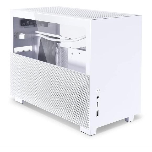 Lian Li Q58 White Color SPCC/Aluminum/Tempered Glass Mini Tower Computer Case, PCIe 4.0 Riser Card Cable Included - Q58W4 - PakByte Computers 