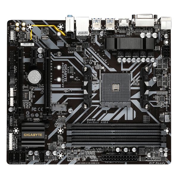 Gigabyte B450M DS3H V2 (AMD Ryzen AM4/Micro ATX/M.2/HMDI/DVI/USB 3.1/DDR4/Motherboard) - PakByte Computers 