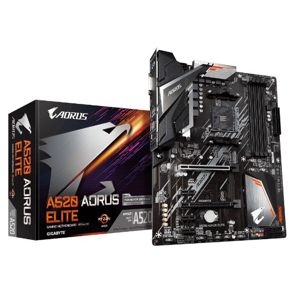 Gigabyte A520 AORUS Elite Motherboard with Pure Digital VRM Solution - PakByte Computers 