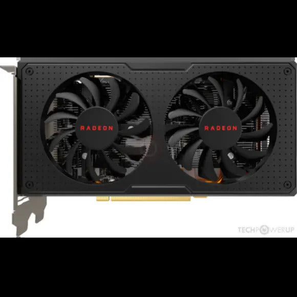 Radeon RX 580 graphics card displayed, highlighting its powerful architecture and modern aesthetics for gaming enthusiasts.