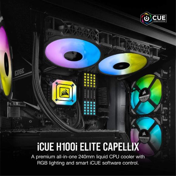 Corsair iCUE H100i Elite Capellix Liquid CPU Cooler - PakByte Computers 