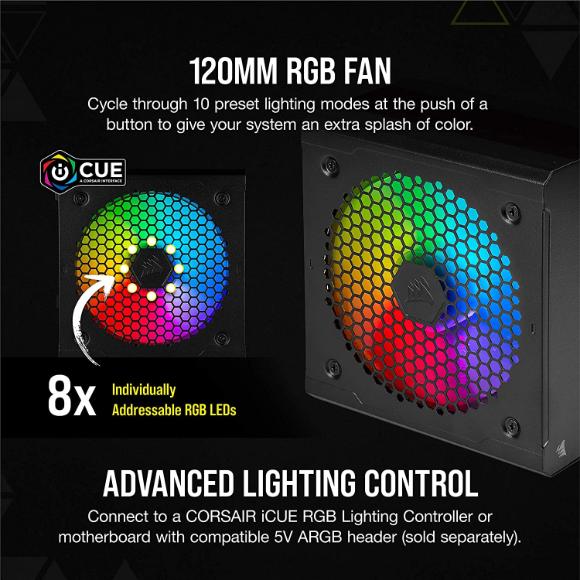 Corsair CX750F RGB 750 Watt 80 PLUS Bronze Power Supply - PakByte Computers 