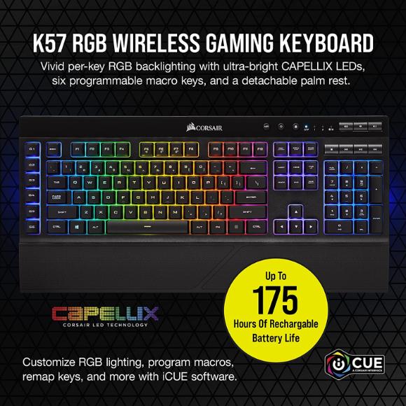 CORSAIR Wireless Gaming Bundle - K57 RGB Wireless Gaming Keyboard - Harpoon RGB Wireless Gaming Mouse - PakByte Computers 