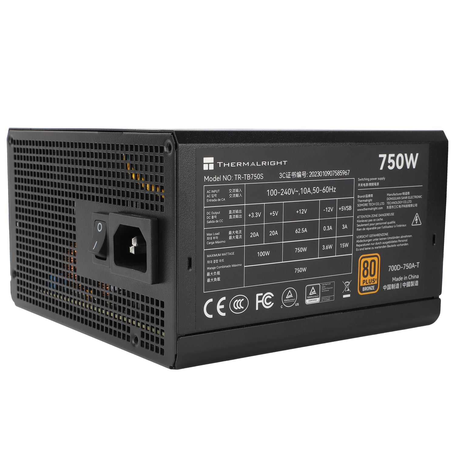 Thermalright TR-TB750 ATX 80PLUS Bronze Card Chassis Computer Power Supply - PakByte  