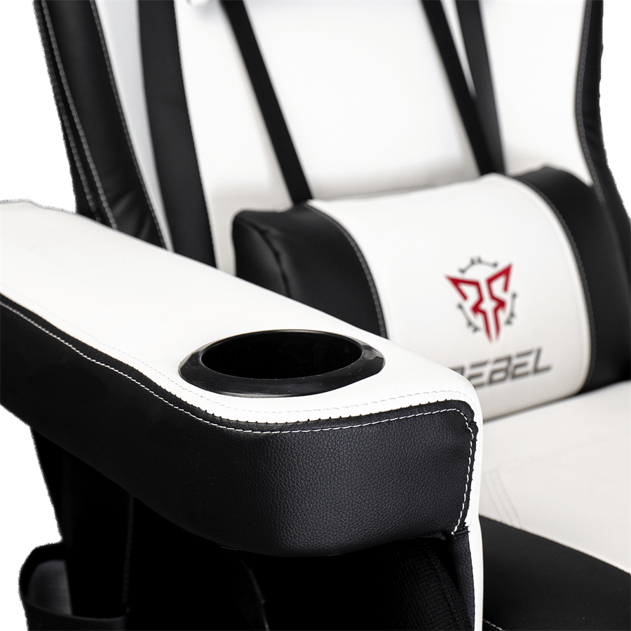 Rebel Rogue Gaming Recliner- White/Black - PakByte Computers 