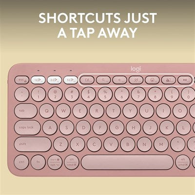 Logitech PEBBLE KEYS 2 K380S Multi-Device Bluetooth Wireless Keyboard, Slim and Portable - Rose - PakByte  