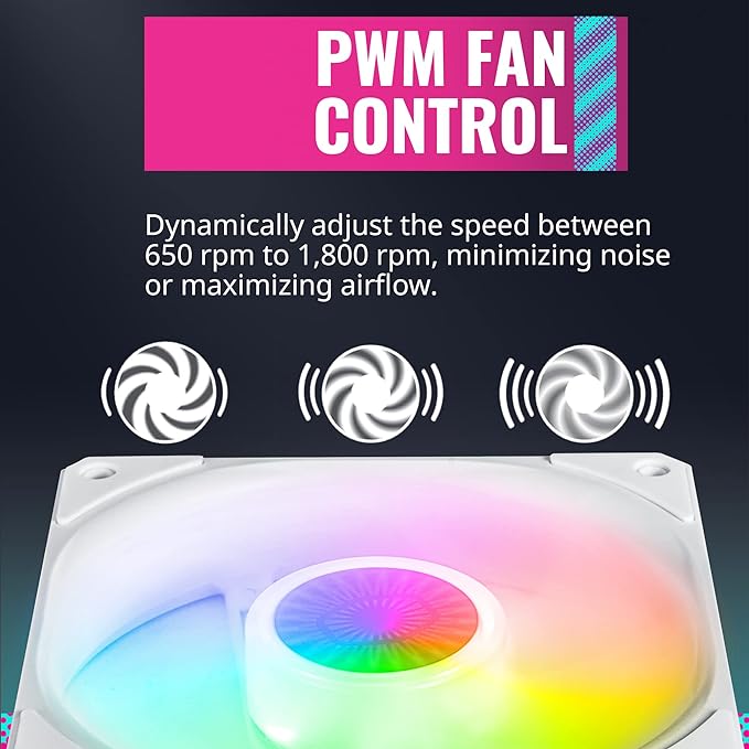 Cooler Master SickleFlow 120 ARGB White Edition 120mm Case Fan - PakByte Computers 