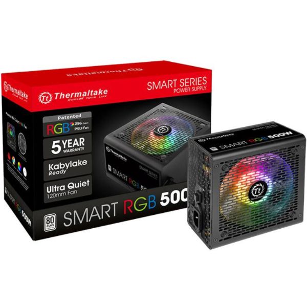 Thermaltake Smart RGB 500W Power Supply SPR-0500NHSAW - PakByte Computers 