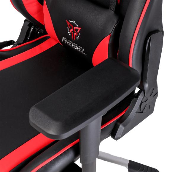 Rebel Renegade Gaming Chair - Black/Red - PakByte Computers 