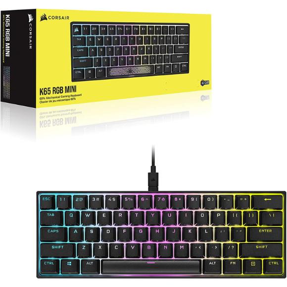 Corsair K65 RGB MINI Mechanical Gaming Keyboard Black - PakByte Computers 