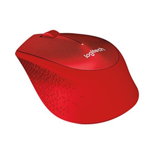 Logitech M331 Silent Plus Wireless Mouse, 2.4GHz with USB Nano Receiver, 1000 DPI Optical Tracking - Red - PakByte Computers 