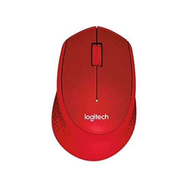 Logitech M331 Silent Plus Wireless Mouse, 2.4GHz with USB Nano Receiver, 1000 DPI Optical Tracking - Red - PakByte Computers 