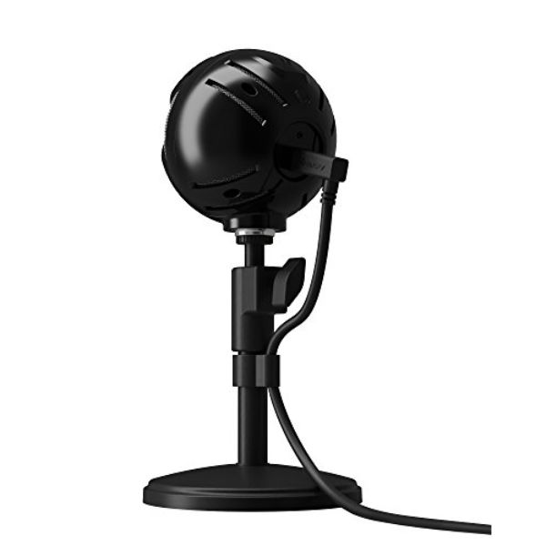 AROZZI SFERA PRO MICROPHONE - BLACK, USB CABLE & CABLE CLIP 3.5MM HEADPHONE JACK, ADJUSTABLE STAND - PakByte Computers 