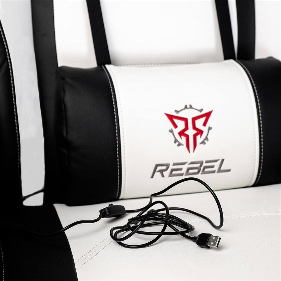 Rebel Rogue Gaming Recliner- White/Black - PakByte Computers 