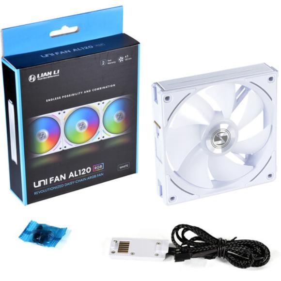 Lian Li UNI Fan AL120 RGB Daisy Chain ARGB White - PakByte Computers 