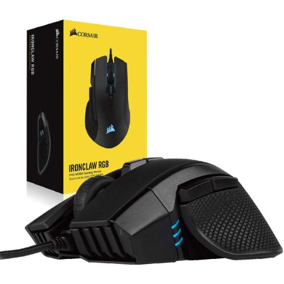 Corsair Ironclaw RGB Gaming Mouse Black - PakByte Computers 