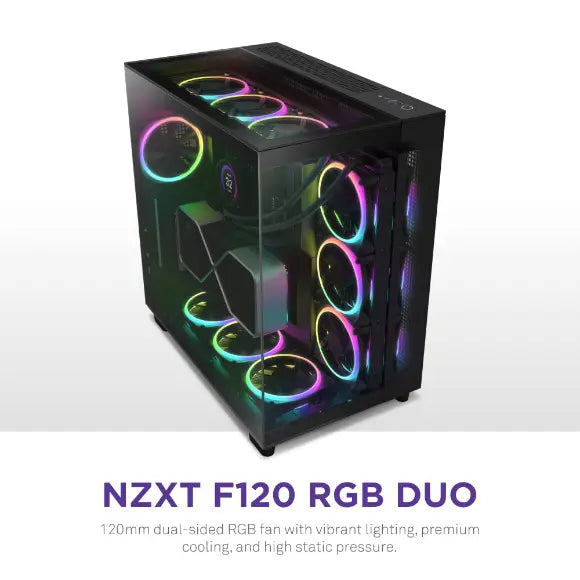 NZXT F120 RGB Duo 120mm Dual-Sided RGB Fan – Black - PakByte Computers 