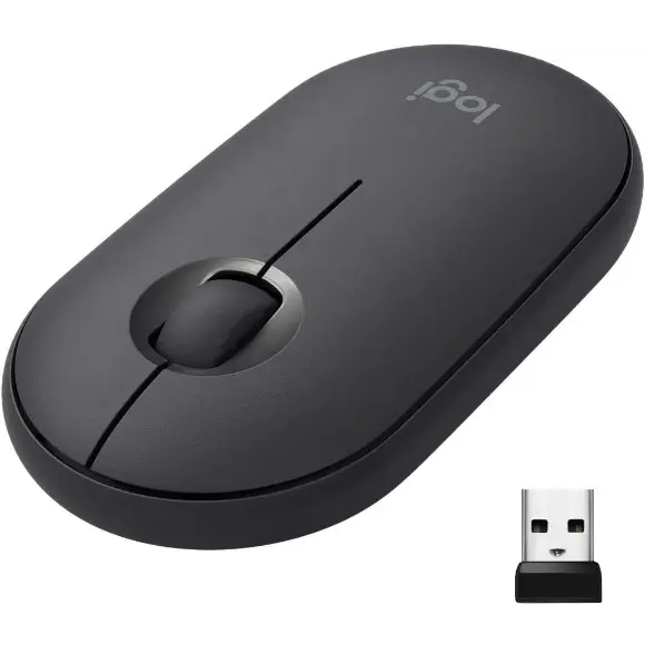 LOGITECH Pebble M350 Portable Wireless Mouse with Bluetooth - Graphite - PakByte Computers 