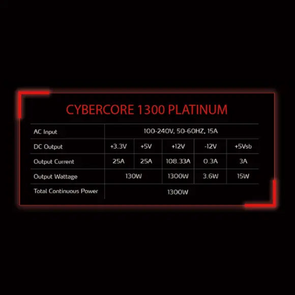 XPG CYBERCORE 1300W 80 Plus® Platinum Fully Modular Power Supply - PakByte Computers 