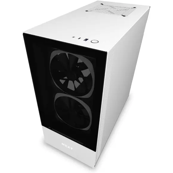 NZXT H510 Elite Mid-Tower ATX PC Gaming Case - CA-H510E-W1 - Matte White - PakByte Computers 