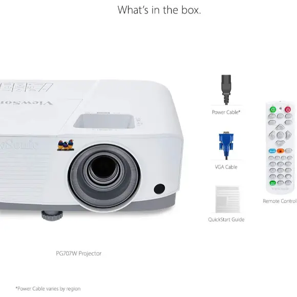 ViewSonic PG707W 4000 Lumens WXGA Networkable DLP Projector with HDMI 1.3x Optical Zoom and Low Input Lag for Home and Corporate Settings - PakByte Computers 