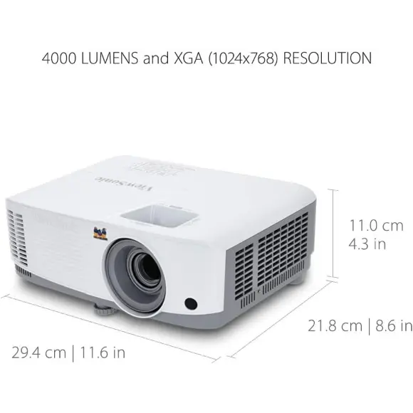 ViewSonic PG707X 4000 Lumens XGA Networkable DLP Projector with HDMI 1.3x Optical Zoom and Low Input Lag for Home and Corporate Settings - PakByte Computers 