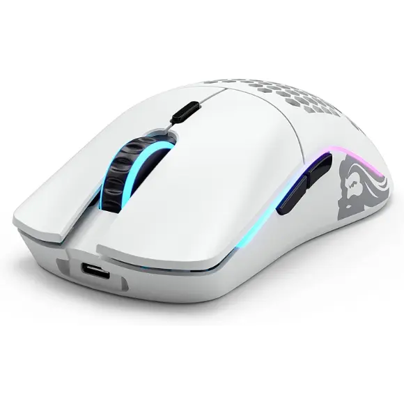 Glorious Model O- Minus Gaming Wireless Mouse -65g lightweight Honeycomb - (Matte White) - PakByte Computers 