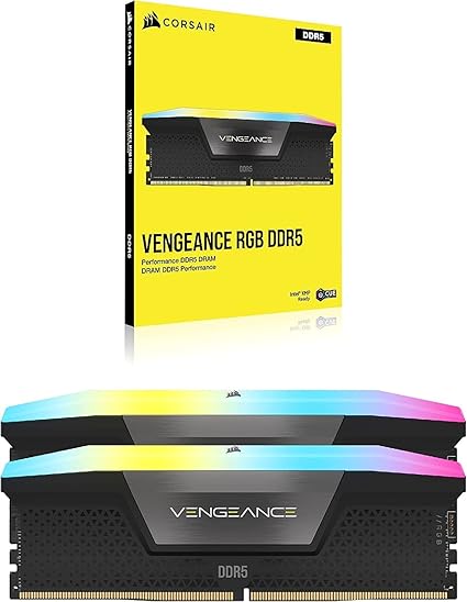 CORSAIR VENGEANCE RGB DDR5 6400MHz 64GB (32GB X 2) BLACK - PakByte  