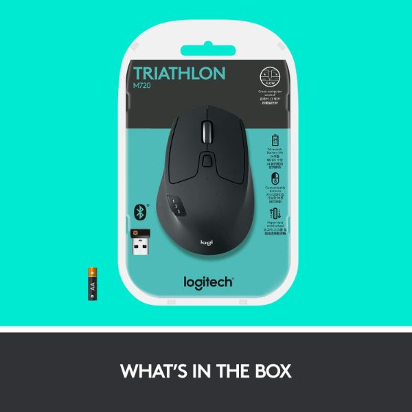 Logitech M720 Triathalon Multi-Device Wireless Mouse – Black - PakByte Computers 