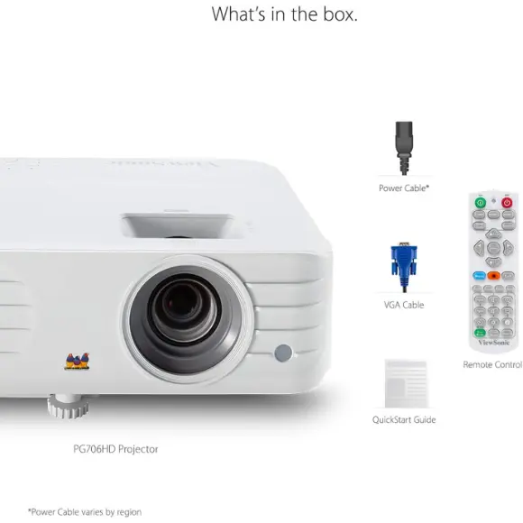 ViewSonic PG706HD 4000 Lumens 1080p Projector with RJ45 Lan Control Vertical Key stoning HDMI USB for Home and Office - PakByte Computers 