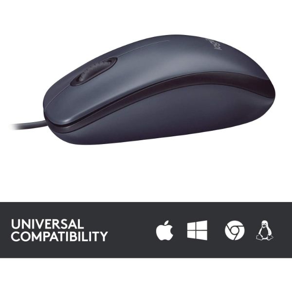 Logitech B100 Corded Mouse – Black - PakByte Computers 