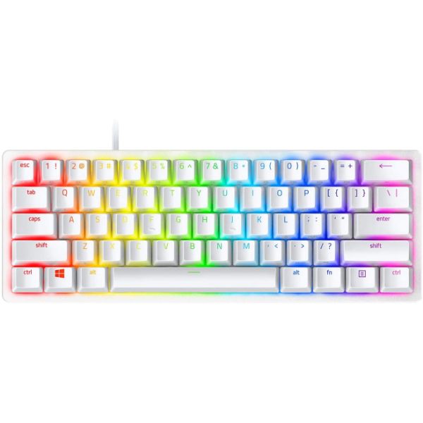 Razer Huntsman Mini 60% Gaming Keyboard: Clicky Optical Switches, Mercury White - PakByte Computers 