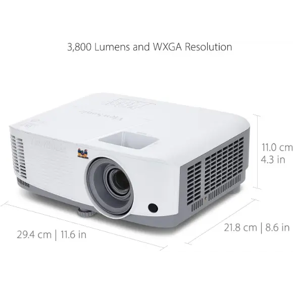 ViewSonic PA503W 3800 Lumens WXGA High Brightness Projector for Home and Office with HDMI Vertical Keystone and 1080p Support - PakByte Computers 