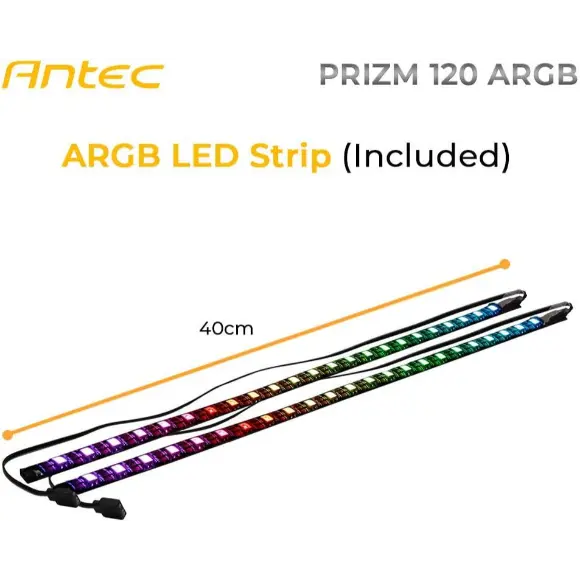 Antec Prizm 120 ARGB Fans (3 in 1 Pack) with Fan Controller & ARGB LED Strips - PakByte Computers 